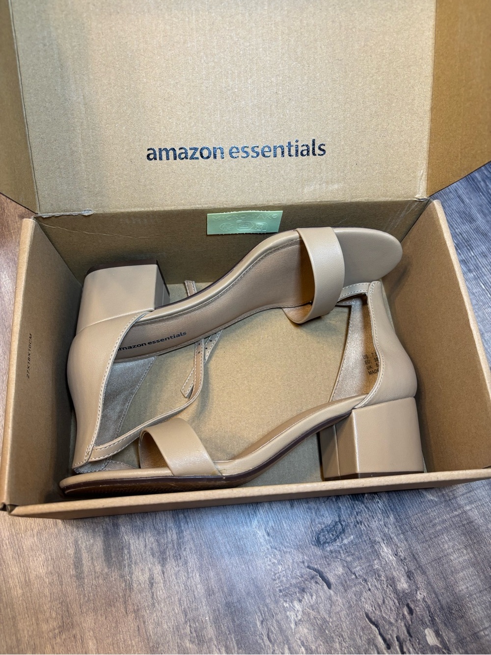 Amazon Essentials Women's Taupe Block Heel Sandals - Neutral Beige